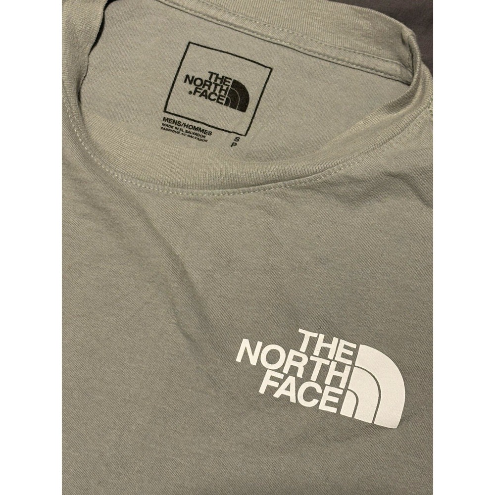The North Face Mens S Gray Long Sleeve Never Stop Exploring Graphic T-Shirt